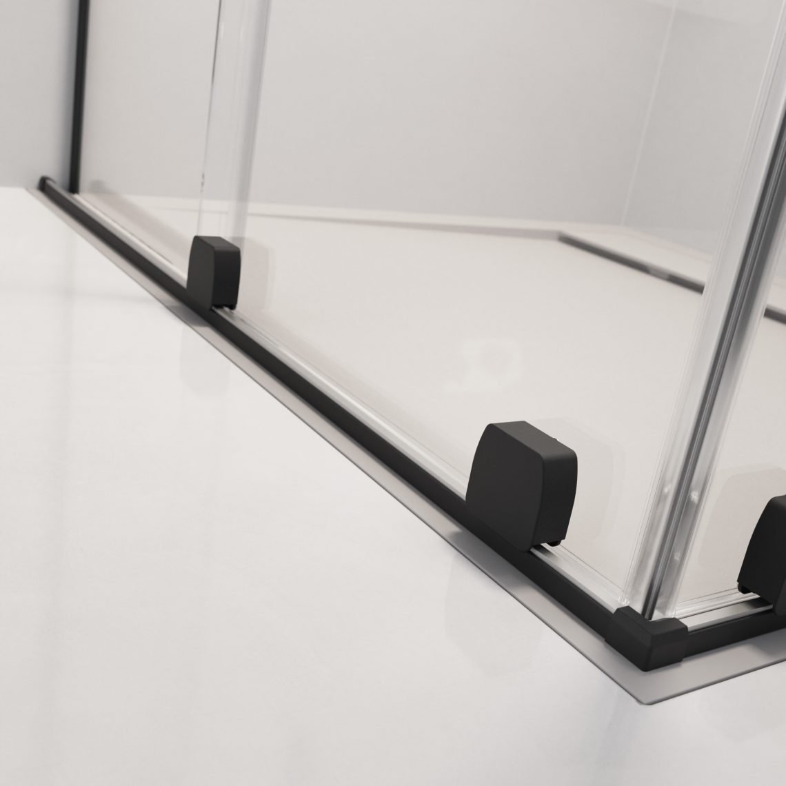 Шторка на ванну 100 см Radaway Furo Black PND II раздвижная профиль чёрный матовый, левая