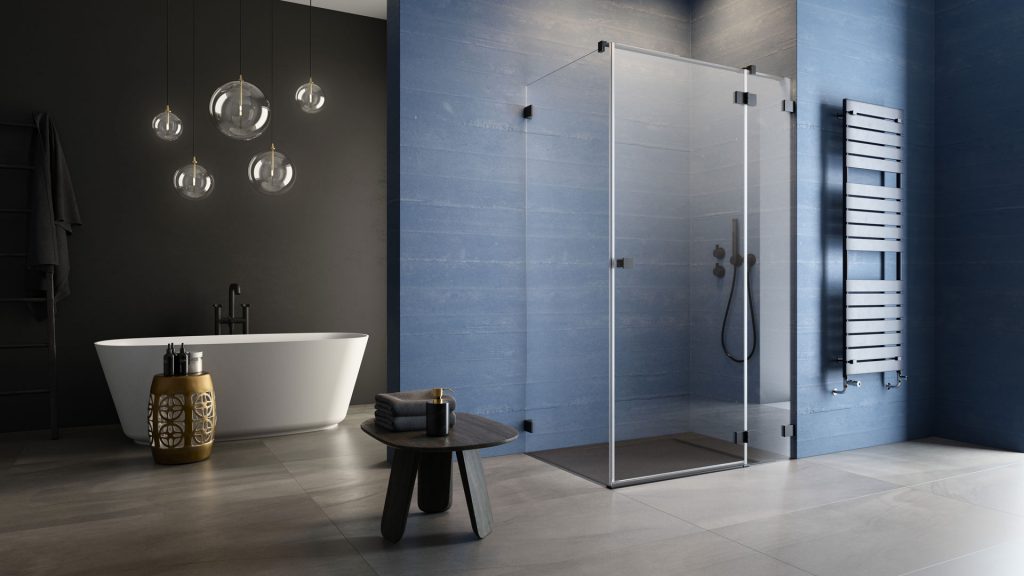 Прямоугольный душевой уголок 120X70 Essenza Pro Black KDJ