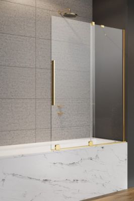Шторка на ванну 170 см Radaway Furo Gold PND II раздвижная профиль золото