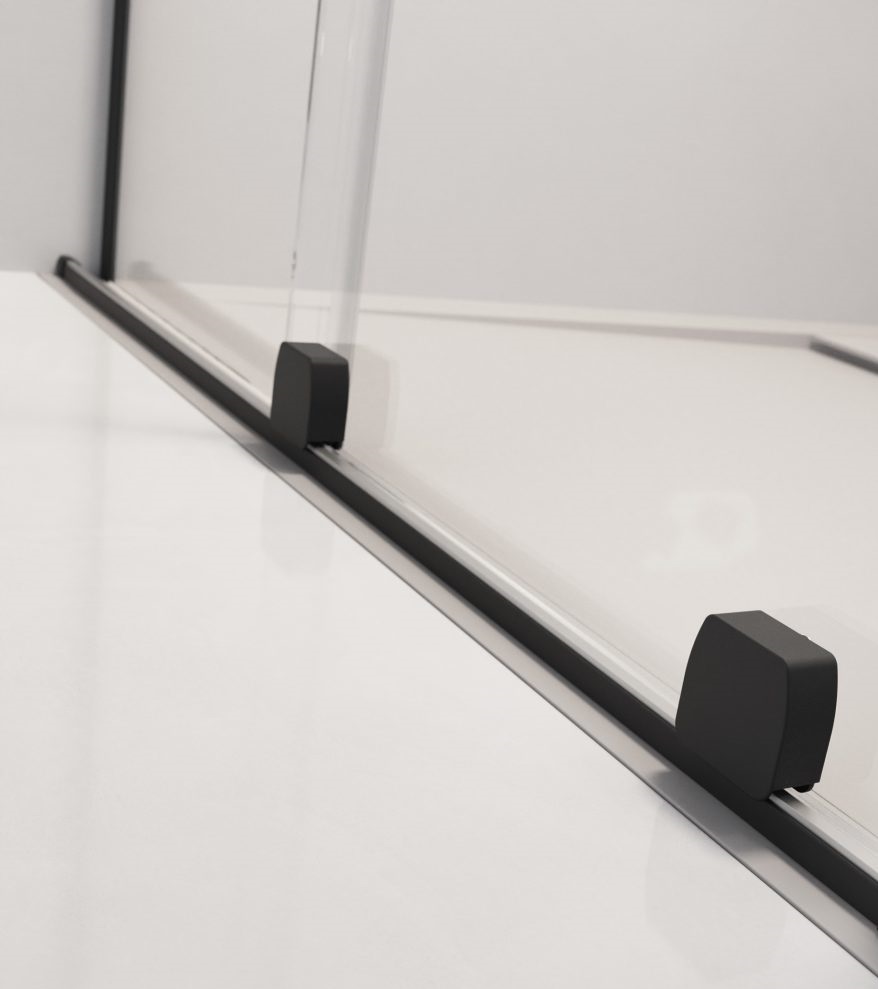 Шторка на ванну 110 см Radaway Furo Black PND II раздвижная профиль чёрный матовый