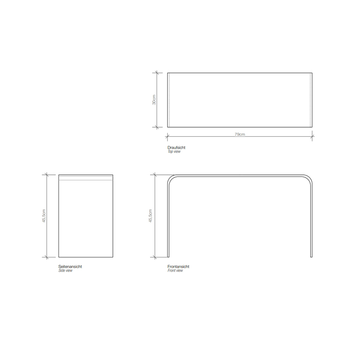 Decor Walther DW 80 XL Скамья 80x30x45см, акрил, напольная, цвет: черный 508360