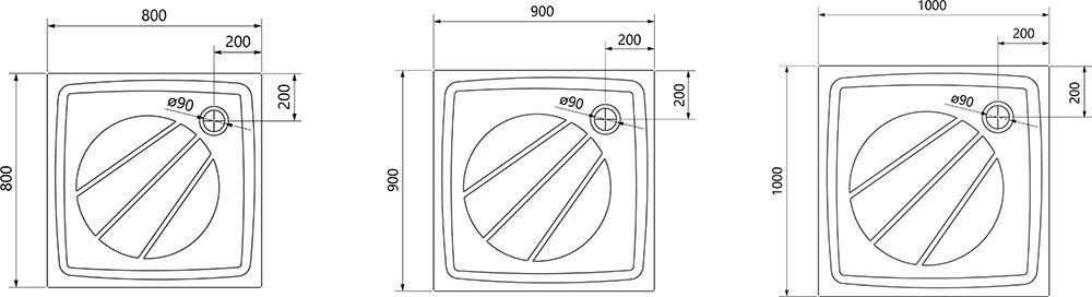 XA034401010WM Душевой поддон PERSEUS PRO-80 белый матовый