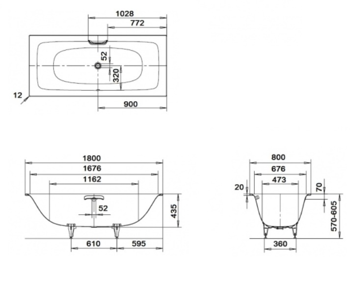Ванна стальная 180x80 Kaldewei Silenio 676 easy clean