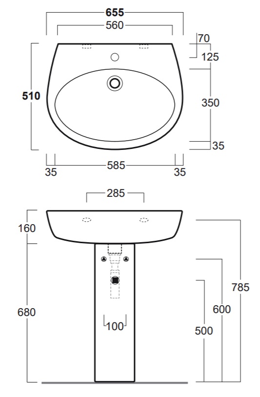 Раковина подвесная 65x51 Simas Lft Spazio LFT05