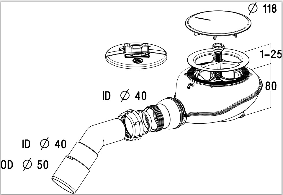 Сифон для поддона 90 Radaway Turboflow 2 № TB21