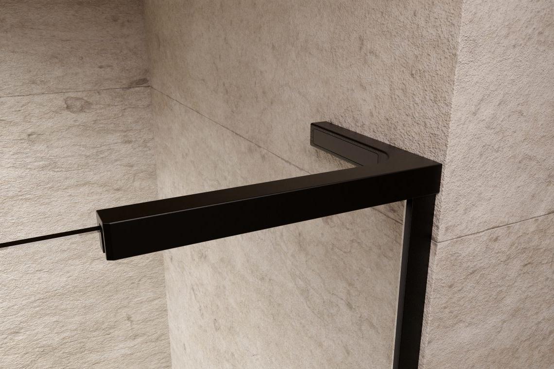 Шторка на ванну 100 см Radaway Furo SL Black PND III раздвижная правая, профиль чёрный матовый