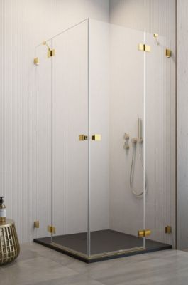 Прямоугольный душевой уголок 100X100 Essenza Pro Gold KDD золото