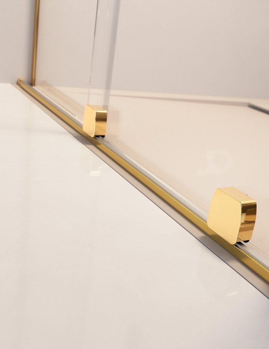 Шторка на ванну 170 см Radaway Furo Gold PND II раздвижная профиль золото