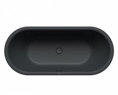 Ванна стальная 170X75 овальная KALDEWEi CENTRO DUO OVAL 127 черный матовый с цельнолитьевой панелью