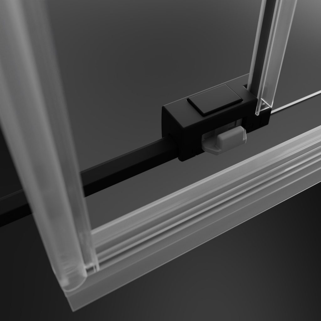 387061-54-55 Душевая кабина 80x80 с двумя раздвижными дверями IDEA Black KDD  FACTORY