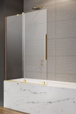 Шторка на ванну 170 см Radaway Furo Gold PND II раздвижная профиль золото левая