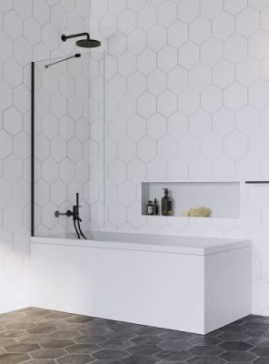 Шторка на ванну 90 см Radaway IDEA Black PNJ II чёрный профиль