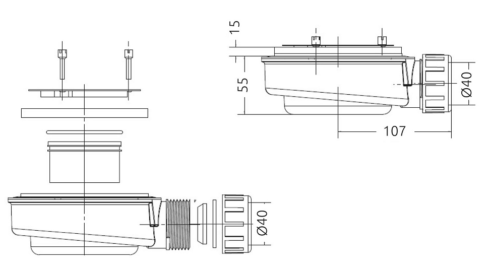 Сифон для поддонов 90 мм Radaway HS1