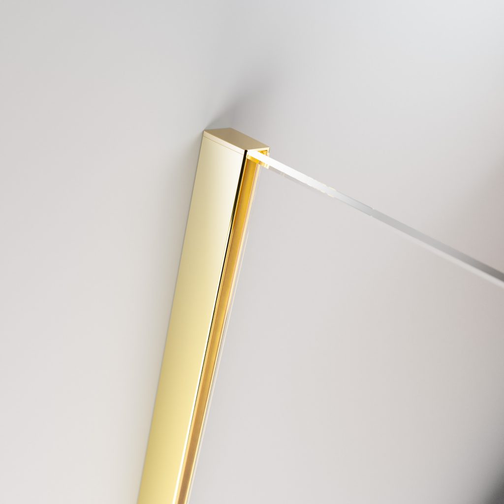 Раздвижная душевая дверь 130 см FURO Gold DWD 130 профиль золото
