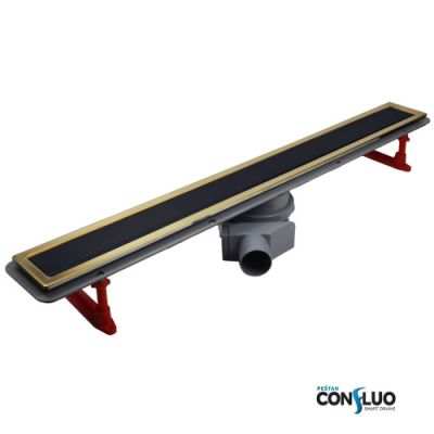 Душевой лоток 650 мм Pestan Confluo Premium Line Black Glass Gold
