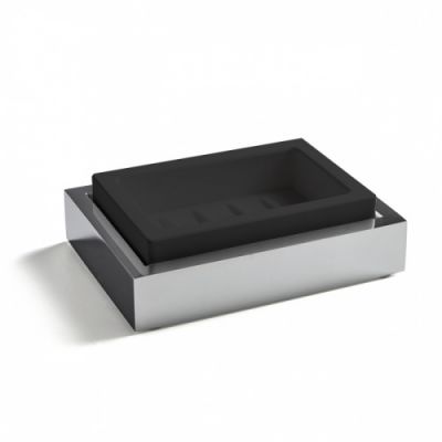 3SC SK 3.0 Мыльница подвесная, композит Solid Surface, цвет: чёрный/хром SK01SL.NO