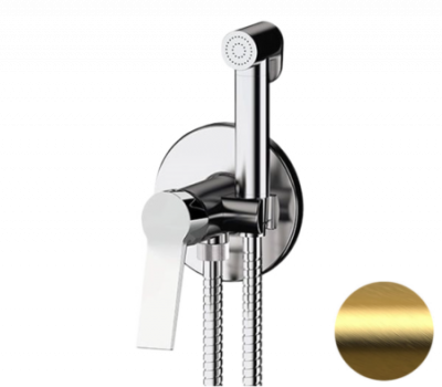 SL65WBG Гигиенический душ со смесителем Remer Slash SL65WBG, золото брашированное