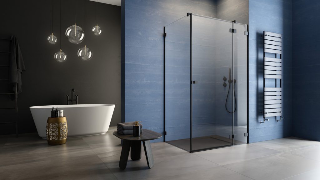 Прямоугольный душевой уголок 120X70 Essenza Pro Black KDJ