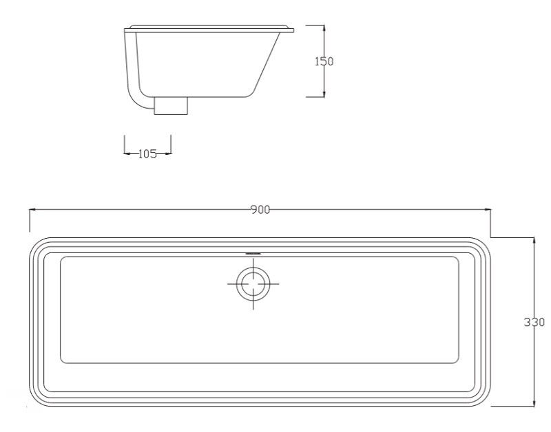 Раковина встраиваемая снизу 90x33 Artceram GEL002 01