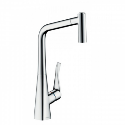 Hansgrohe Metris Смеситель  для кухни на 1 отв, поворотный и выдвижной излив 2jet, цвет: хром 14820000