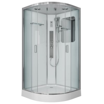 Душ.каб. NG-6001-01G (900х900х2100) низкий поддон(16 см) стекло прозрачноее