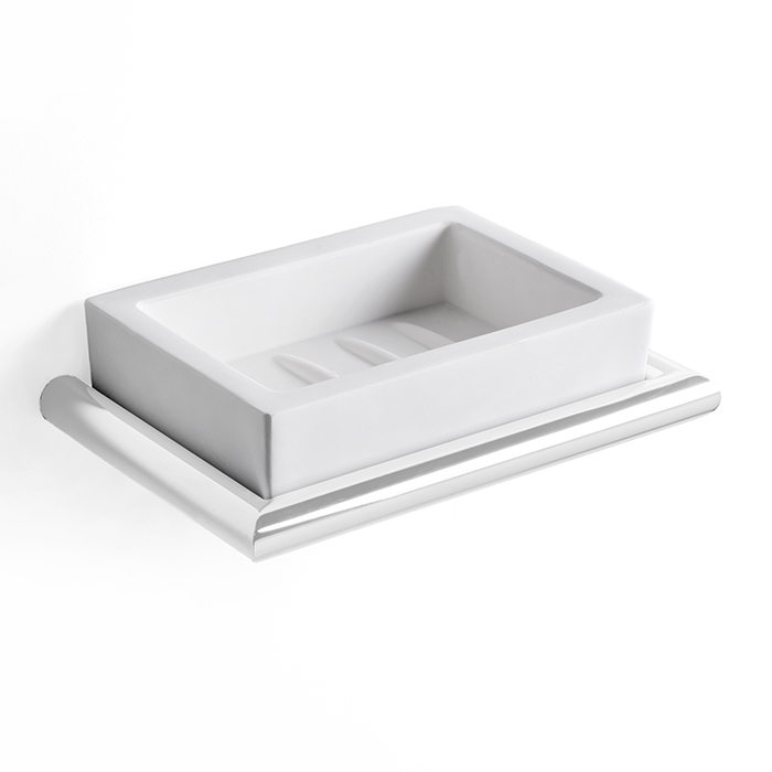 3SC Guy Мыльница подвесная, композит Solid Surface, цвет: белый матовый/белый матовый GU01BO