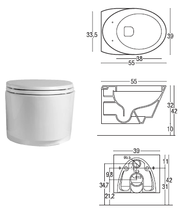 Nic Design MONOLITE сиденье с крышкой для унитаза Slim, цвет черный глянец