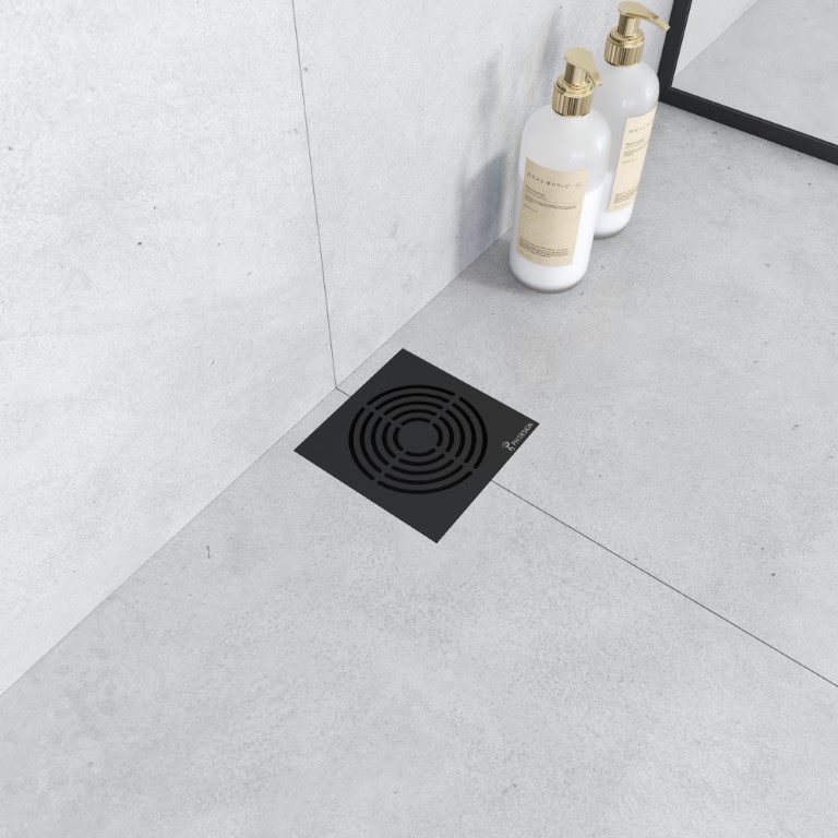 Душевой трап SMART DESIGN 15x15 cm, нерж.сталь чёрный 984-15-B