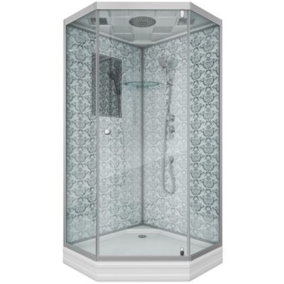 Душ.каб. NG-7701DW (900x900х2100) низкий поддон (15см) стенки белые