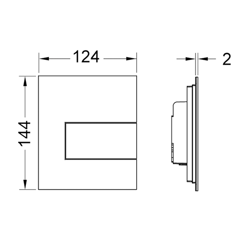 TECEsquare Urinal Панель смыва для писсуара металлическая, цвет: хром глянцевый 9242811