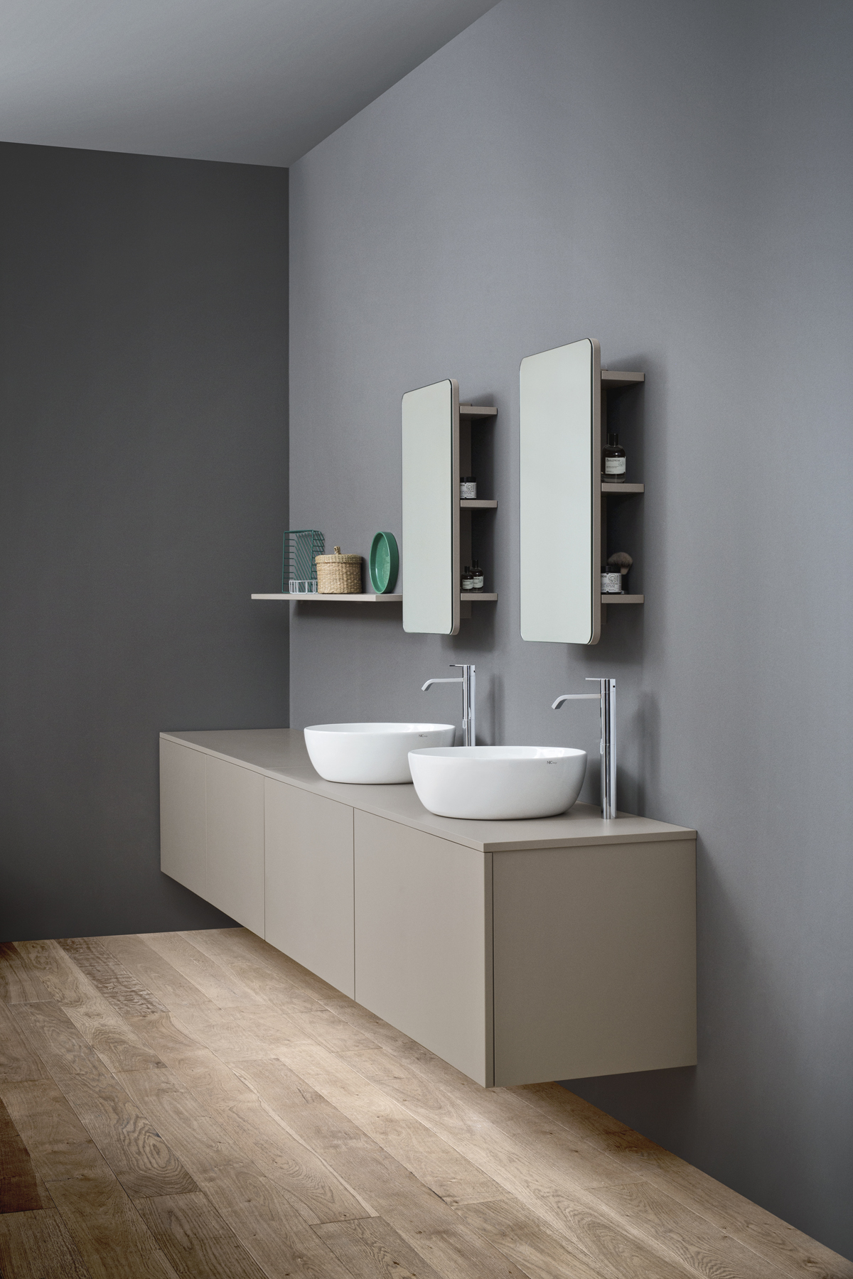Раковина на столешницу, круглая d42 см Nicdesign OVVIO Bacinella 001 447 013 антрацит