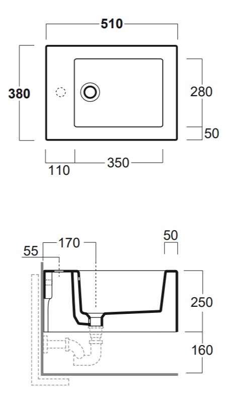 Биде подвесное 51x37 Simas Frozen FZ19/F85