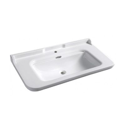 4144K1bi/cr*1 Kerasan Waldorf Раковина керамическая 120х55см, c 1 отверстием под смеситель, белая,  заглушка хром